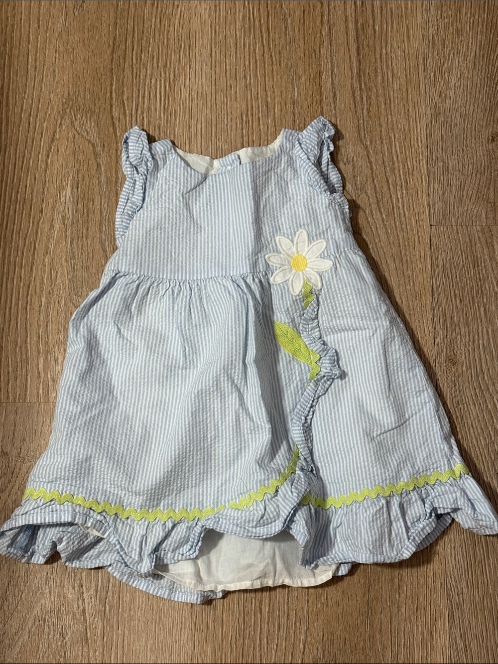 Gymboree Light Blue Striped Daisy Sundress with Yellow Trim